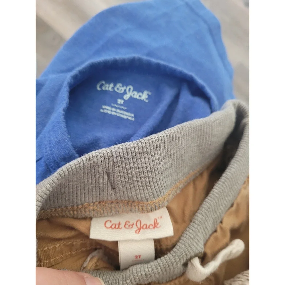 Cat & Jack Old Navy Toddler Boys 2T Summer Bundle‎ Shark Tank Top Shorts 3pc #5
